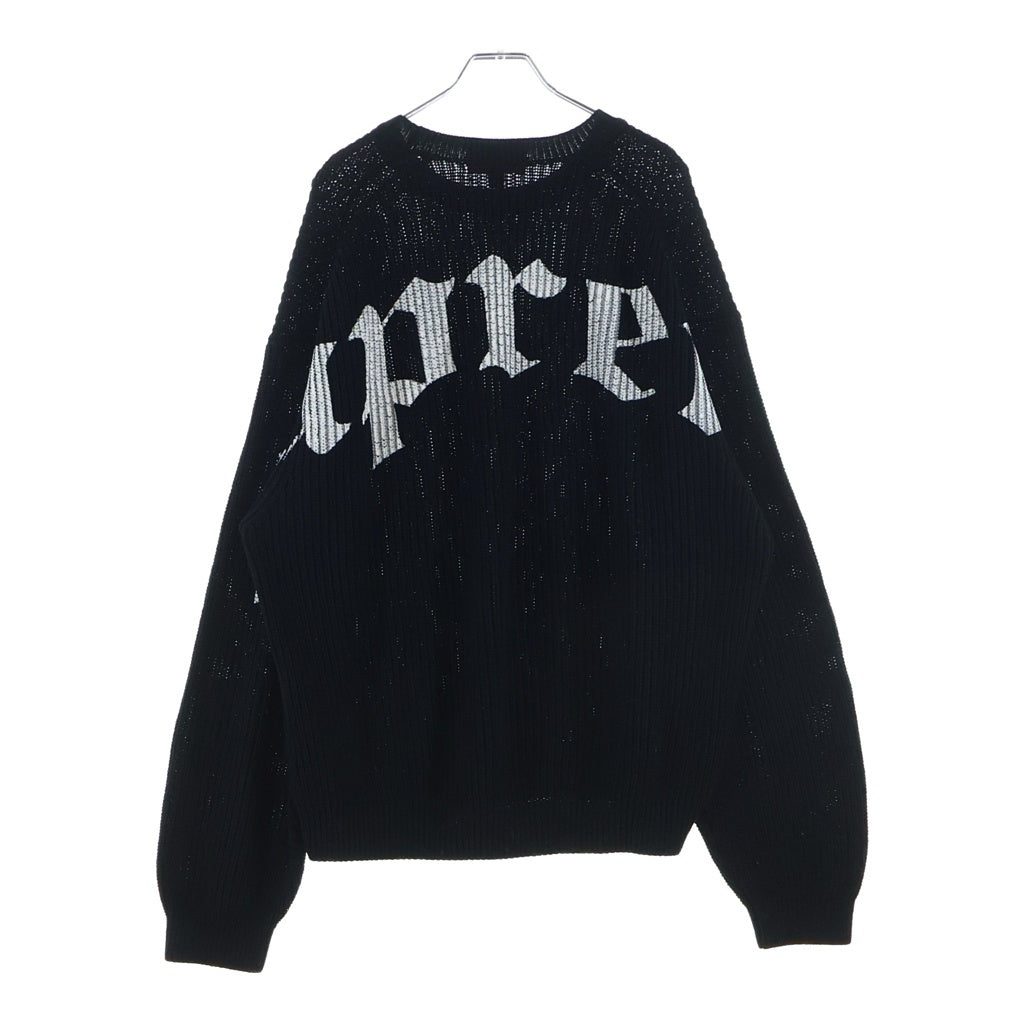 SUPREME(シュプリーム) 25SS Old English Printed Sweater オールドイングリッシュロゴプリント クルーネックニットスウェット セーター ブラック