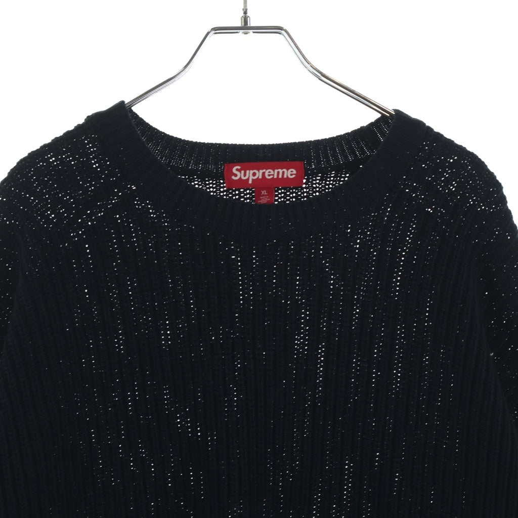 SUPREME(シュプリーム) 25SS Old English Printed Sweater オールドイングリッシュロゴプリント クルーネックニットスウェット セーター ブラック
