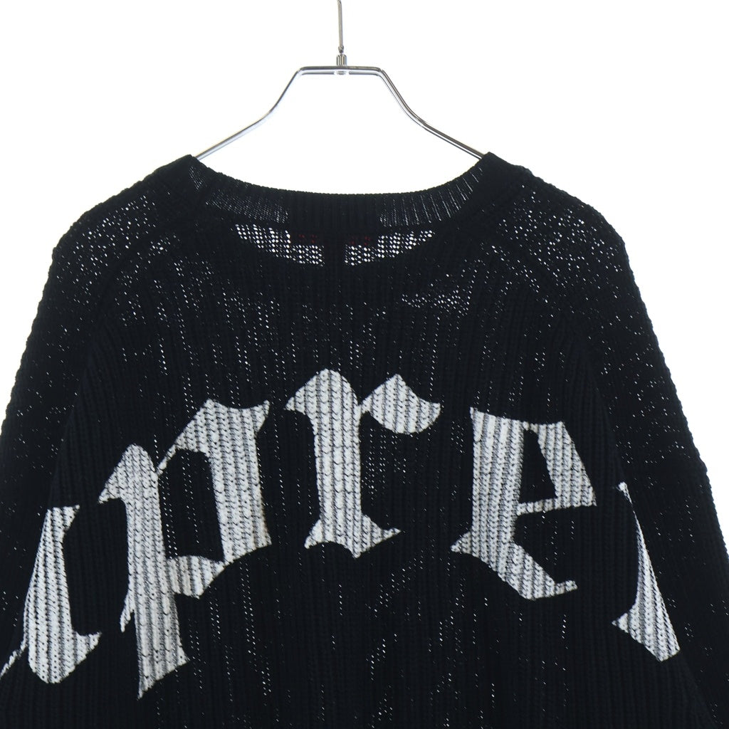 SUPREME(シュプリーム) 25SS Old English Printed Sweater オールドイングリッシュロゴプリント クルーネックニットスウェット セーター ブラック