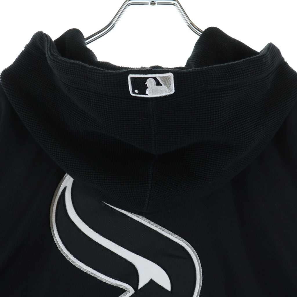 SUPREME(シュプリーム) 25AW Chicago white sox Hooded Baseball Jersey シカゴホワイトソックス レイヤードデザイン ベースボールジャージ ワッフル プルオーバーパーカー ブラック