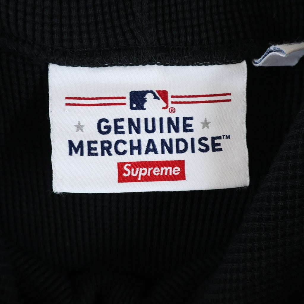 SUPREME(シュプリーム) 25AW Chicago white sox Hooded Baseball Jersey シカゴホワイトソックス レイヤードデザイン ベースボールジャージ ワッフル プルオーバーパーカー ブラック
