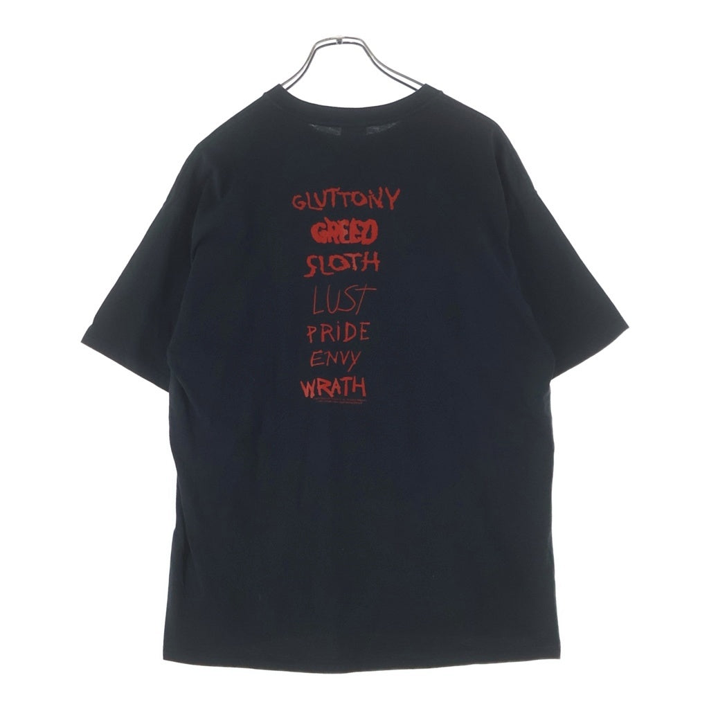 VINTAGE(ヴィンテージ) 00S SEVEN 2002 TEE ANVIL セブン 七つの大罪 両面プリントTシャツ 半袖クルーネックカットソー ブラック