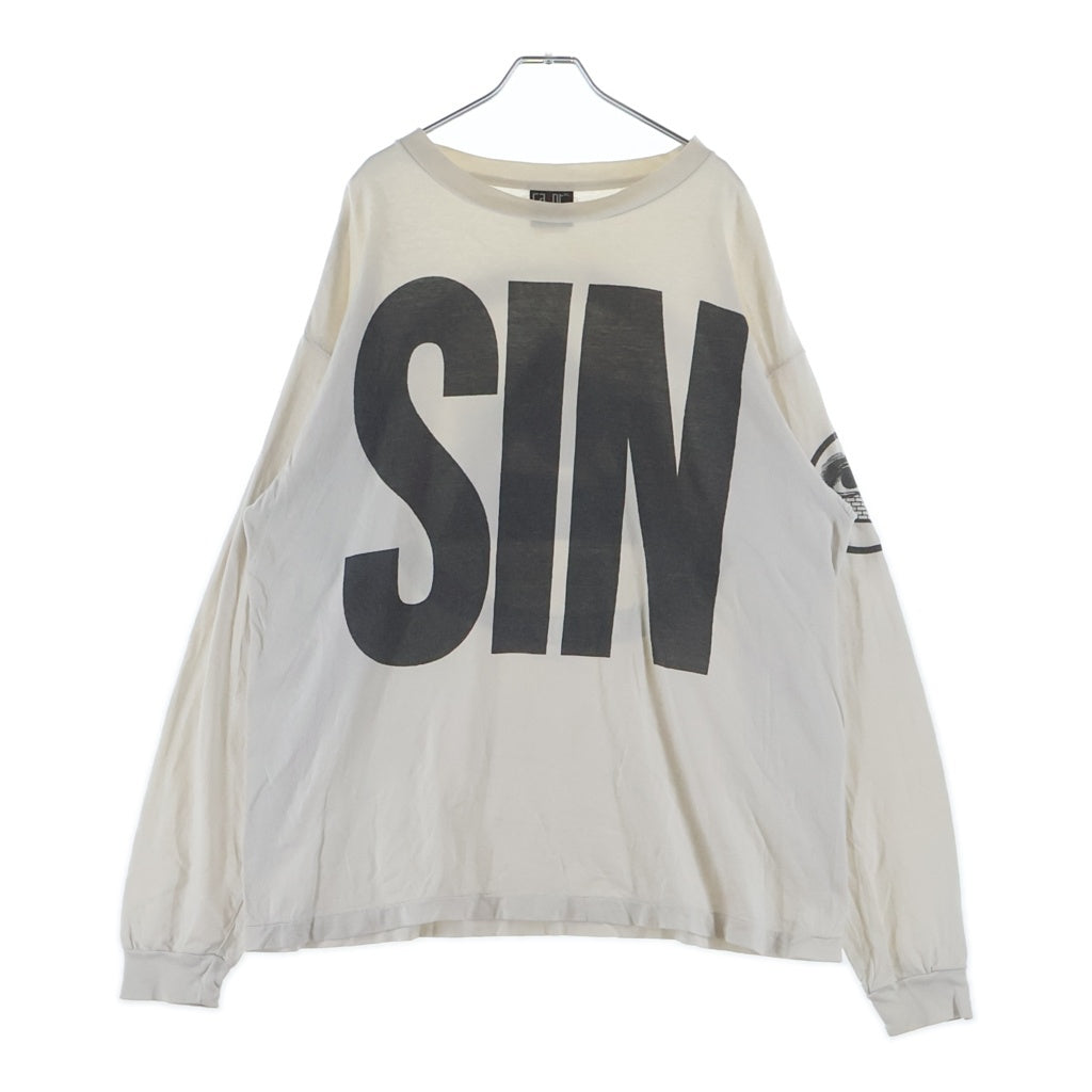 SAINT MICHAEL(セントマイケル) 21AW LS TEE SIN シン 両面プリントTシャツ 長袖クルーネックカットソー ホワイト SM-A21-0000-015