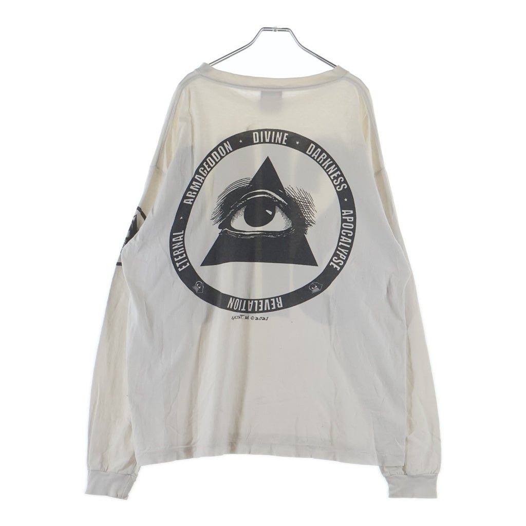 SAINT MICHAEL(セントマイケル) 21AW LS TEE SIN シン 両面プリントTシャツ 長袖クルーネックカットソー ホワイト SM-A21-0000-015