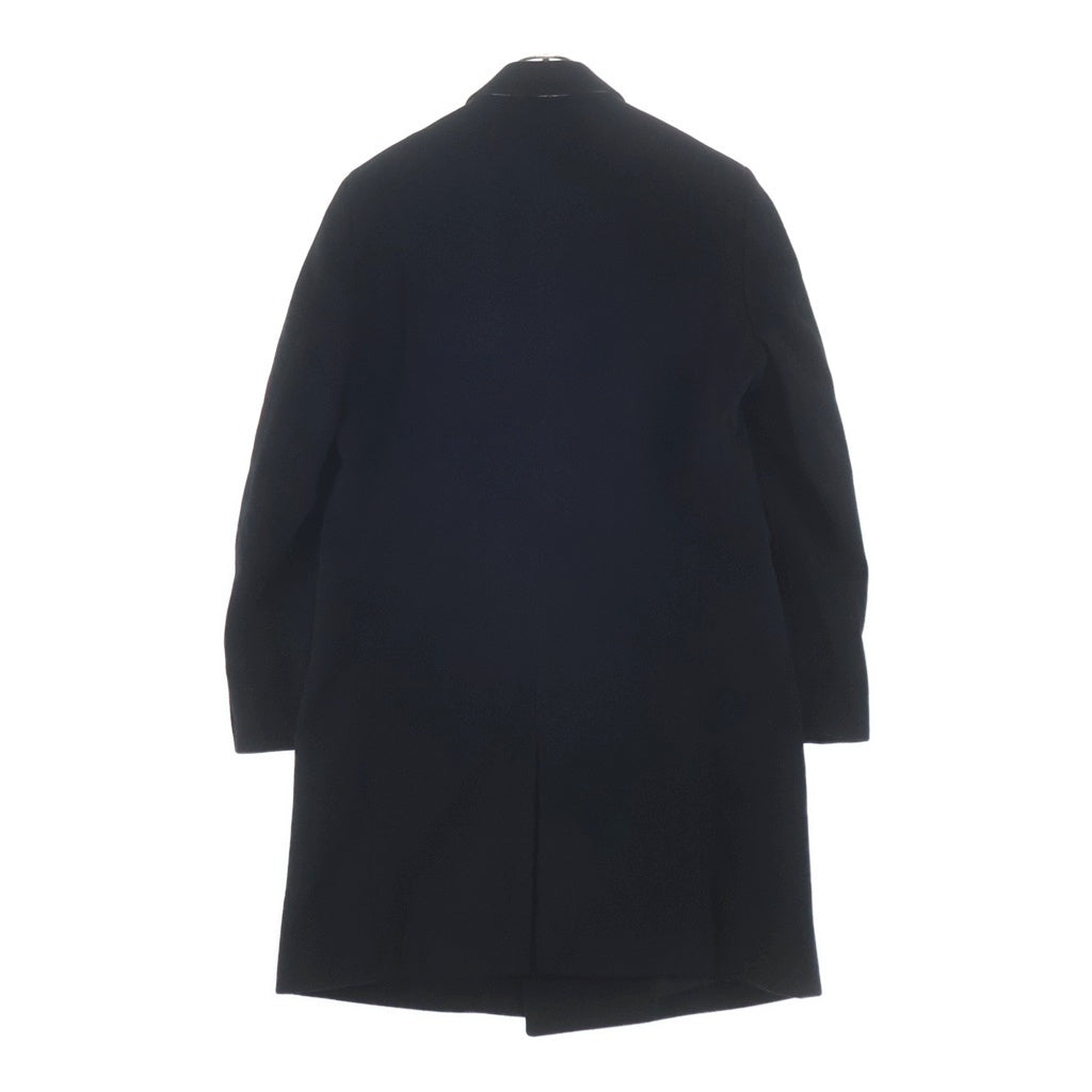 BURBERRY(バーバリー) カシミア混 裏地チェック 6B ウール ダブルコート ジャケット ブラック 4016646