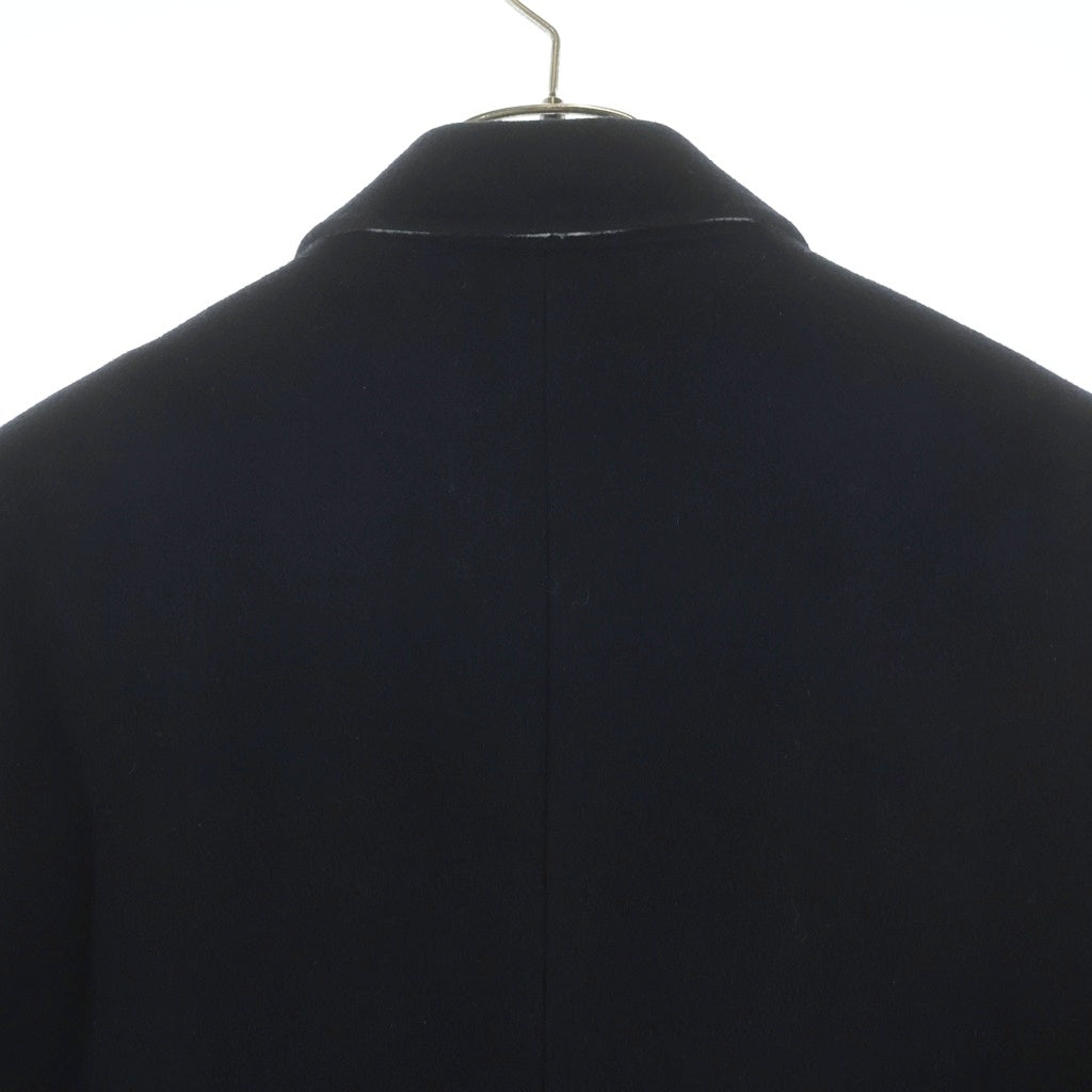 BURBERRY(バーバリー) カシミア混 裏地チェック 6B ウール ダブルコート ジャケット ブラック 4016646
