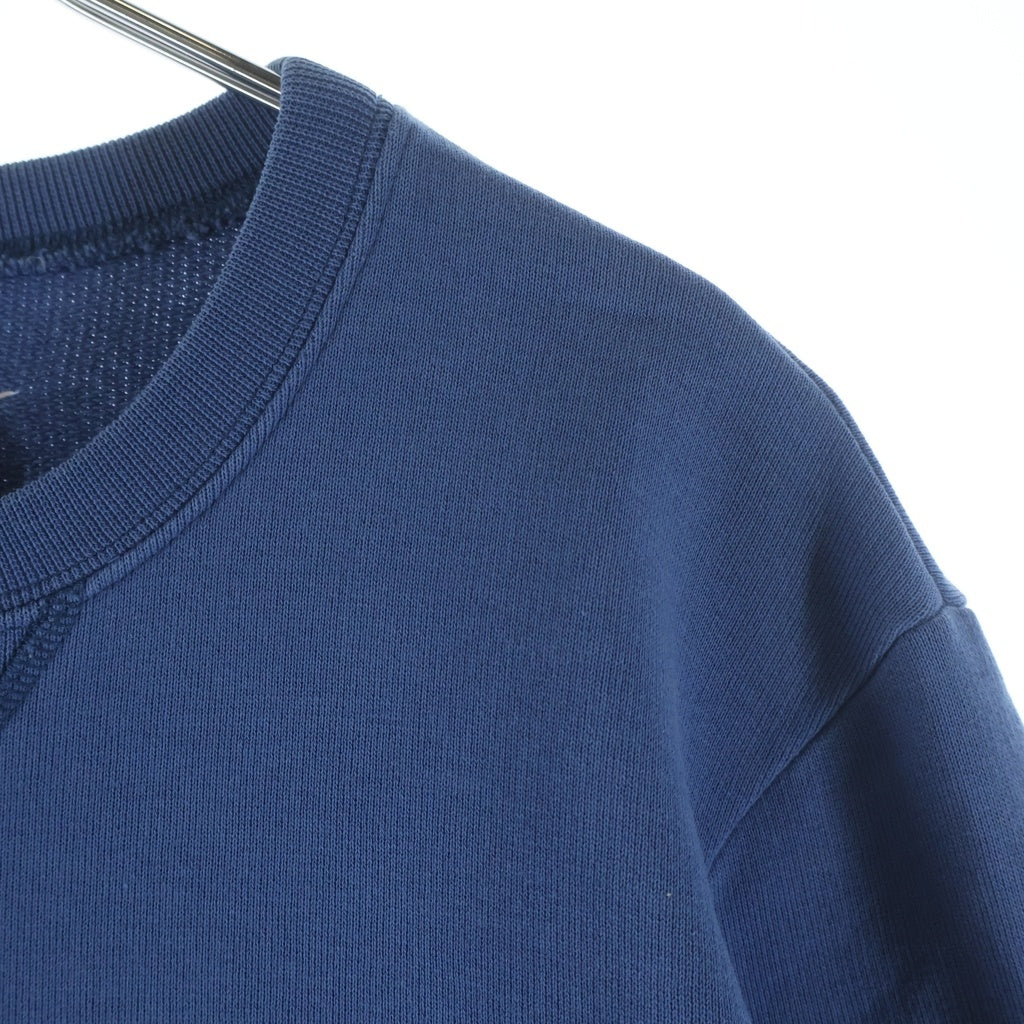 Maison Margiela(メゾンマルジェラ) 16SS エルボーパッチ Vガゼット クルーネックスウェットシャツ トレーナー ブルー S30GU0032