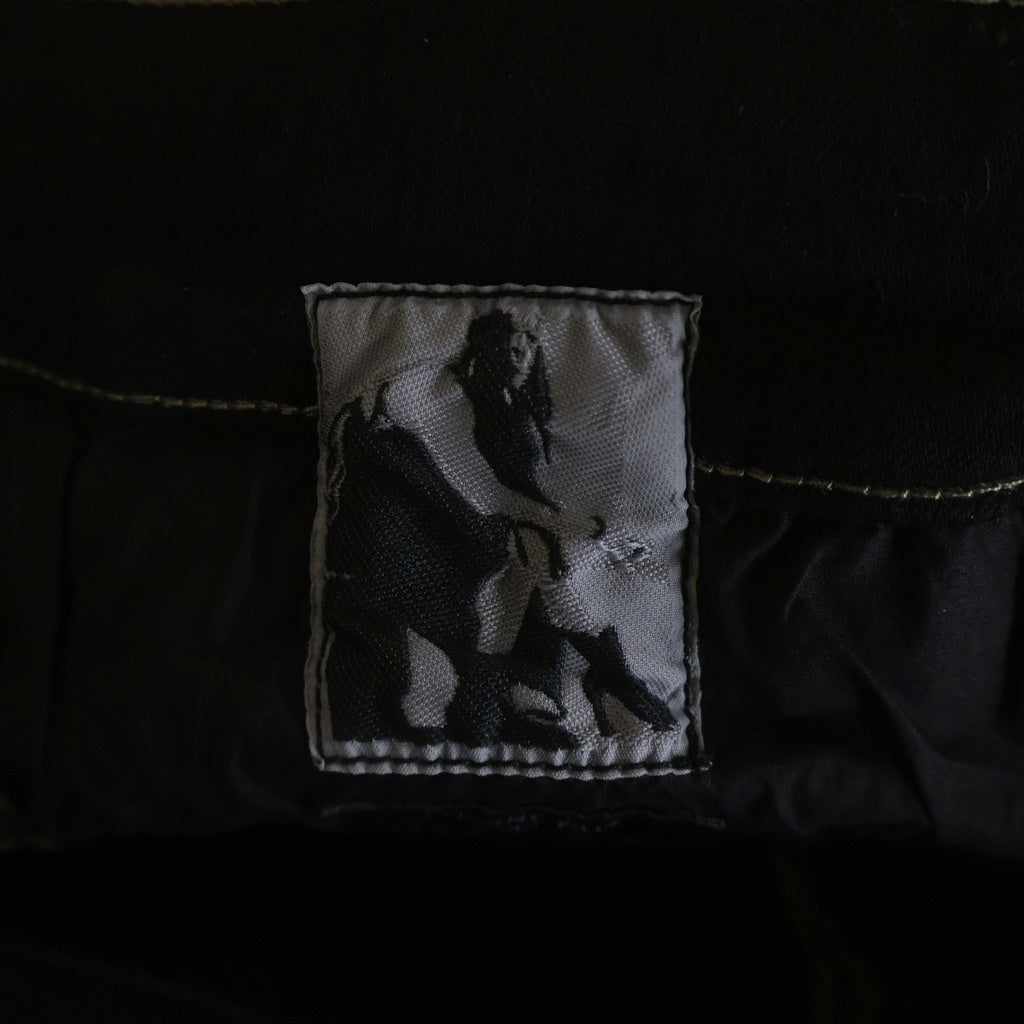 Rick Owens DRKSHDW(リックオウエンス ダークシャドウ) SLASHED TYRONE CUT BLACK FOIL COATED JEANS コーティング ダメージ加工 スラッシュドタイロンカットスキニーパンツ DU02B4364-SBFLS