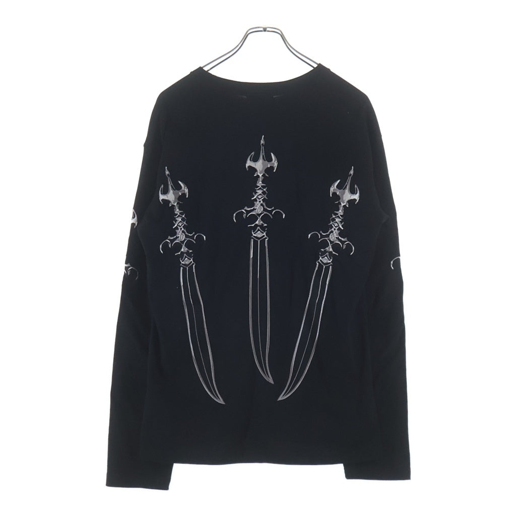 THUG CLUB(サグクラブ) Arab Sword Long-Sleeve アラブソード エンブロイダリー ロングスリーブカットソー 長袖Tシャツ ブラック TC24TS1802