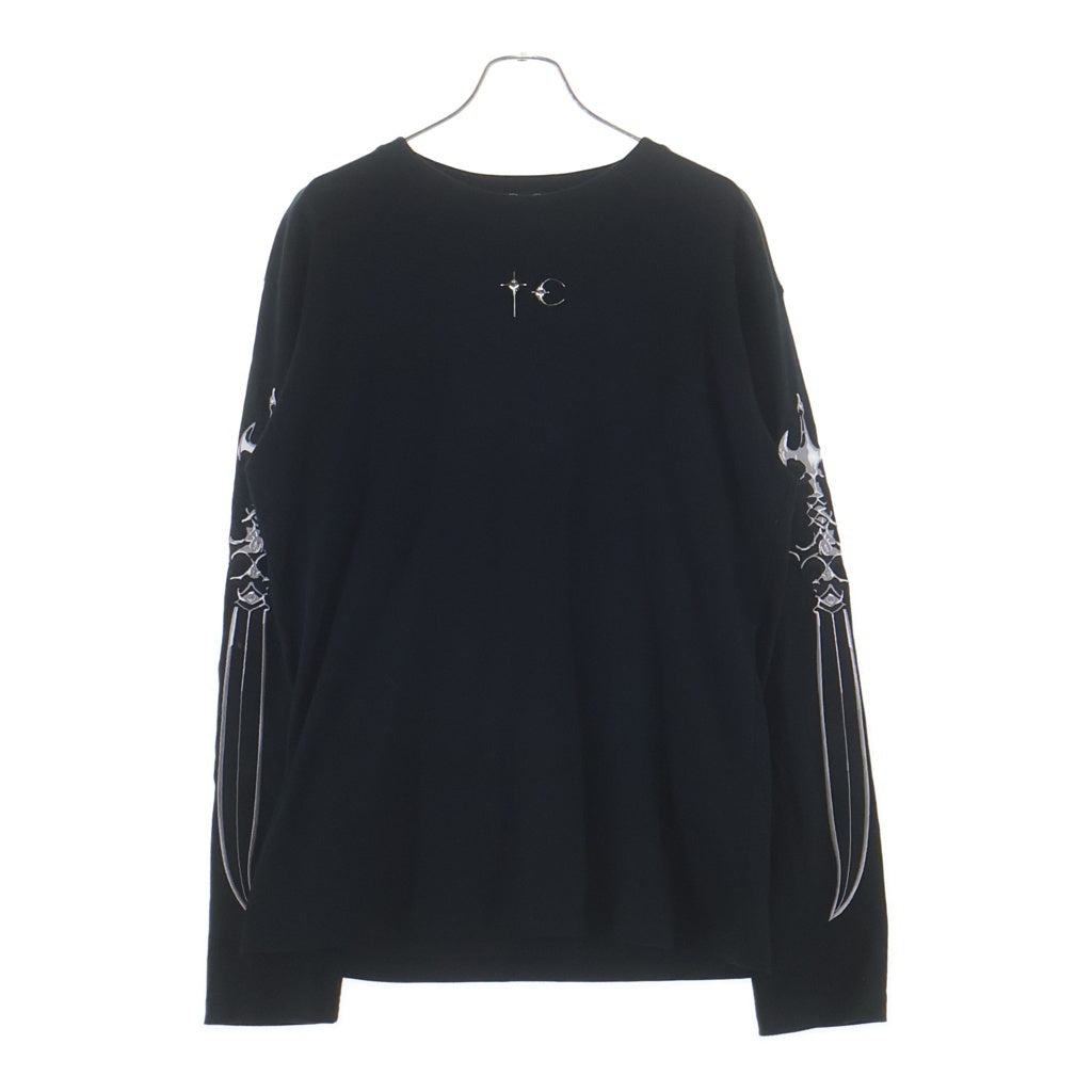 THUG CLUB(サグクラブ) Arab Sword Long-Sleeve アラブソード エンブロイダリー ロングスリーブカットソー 長袖Tシャツ ブラック TC24TS1802