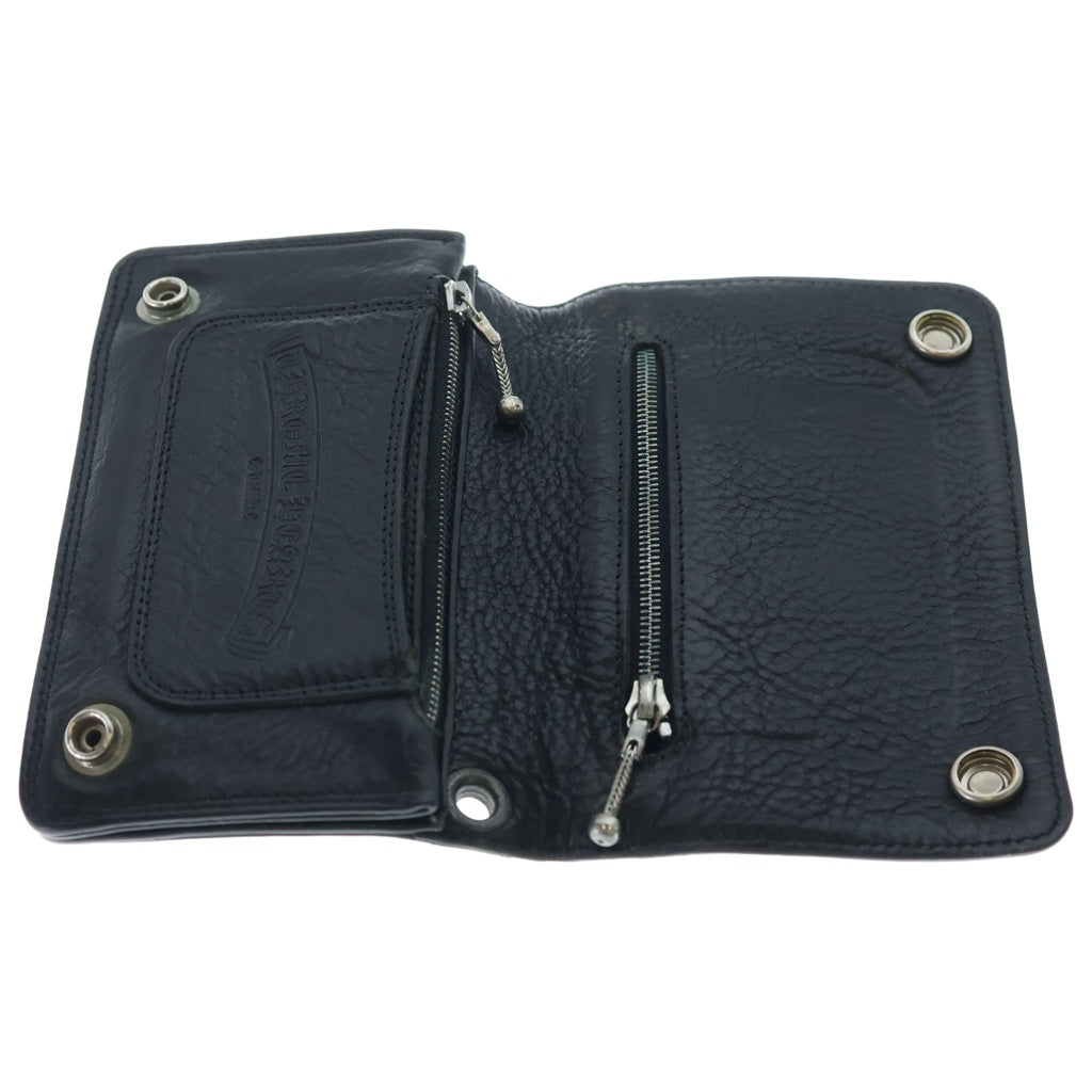 CHROME HEARTS(クロムハーツ) 2ZIP 2ジップ クロスボールボタン レザーウォレット 財布 ブラック