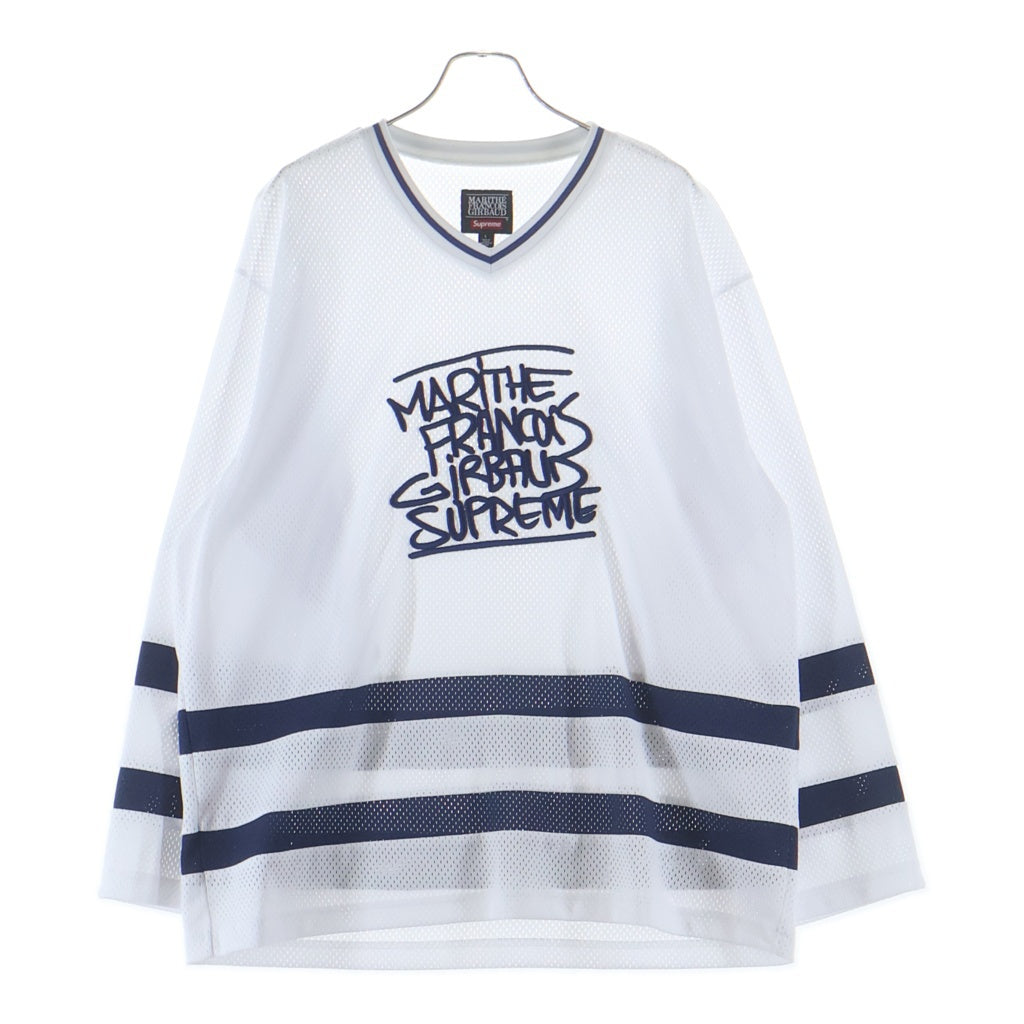 SUPREME(シュプリーム) 25SS ×Marithe + Francois Girbaud Hockey Jersey マリテフランソワジルボー ホッケー ジャージ クルーネック長袖Tシャツ カットソー ホワイト