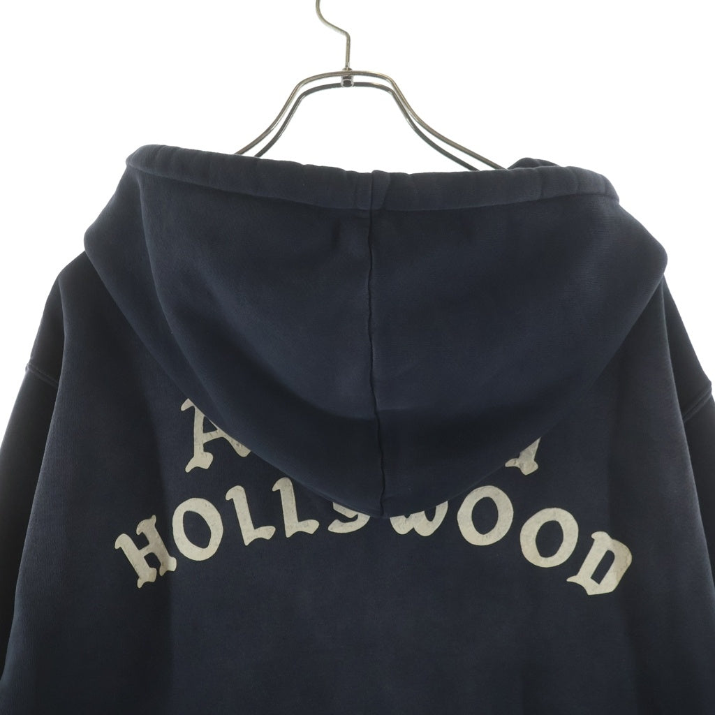 AMIRI(アミリ) 25AW HOLLYWOOD ZIP HOODIE ハリウッドエンブロイダリー ジップアップフーディ スウェットパーカー ブラック AMJYHD1132