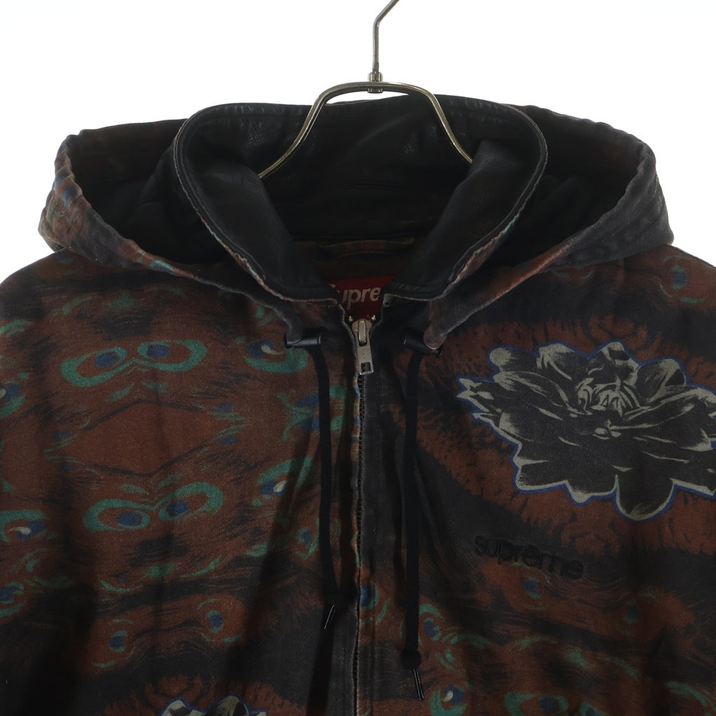 SUPREME(シュプリーム) 23AW Leather Collar Utility Jacket レザー カラー ユーティリティ フーデッドジャケット ブラウン