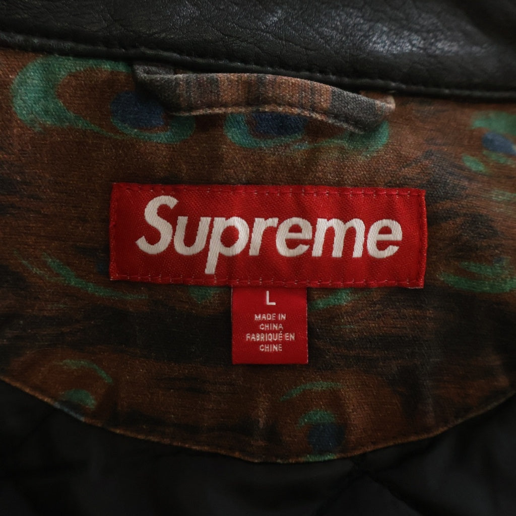 SUPREME(シュプリーム) 23AW Leather Collar Utility Jacket レザー カラー ユーティリティ フーデッドジャケット ブラウン