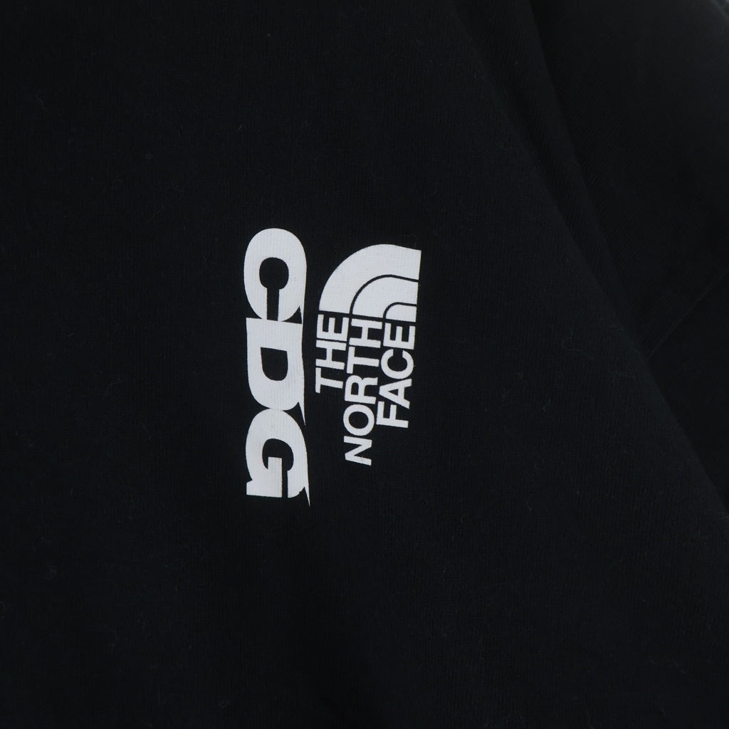 THE NORTH FACE(ザノースフェイス) ×コムデギャルソン S/S TEE シーディージー ロゴプリント クルーネック半袖Tシャツ カットソー ブラック NT02604CD