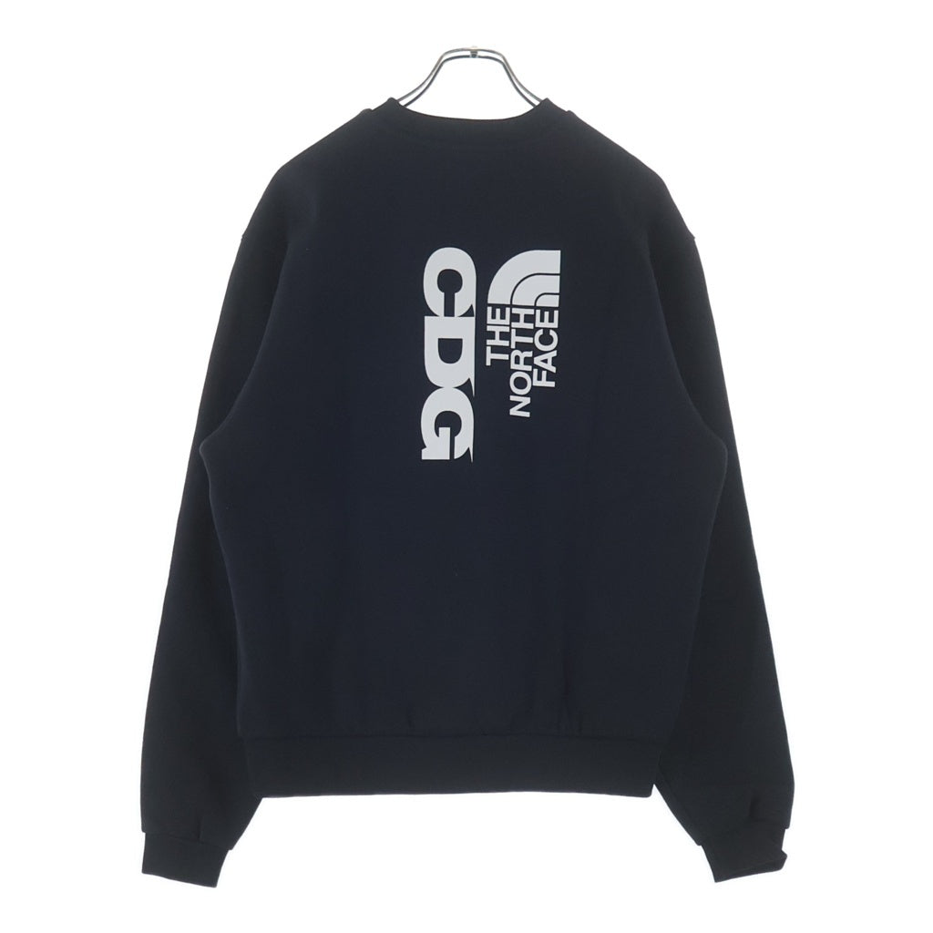 THE NORTH FACE(ザノースフェイス) ×CDG SWEAT CREWNECK シーディージー ロゴプリント クルーネックスウェットトレーナー ブラック NT02602CD