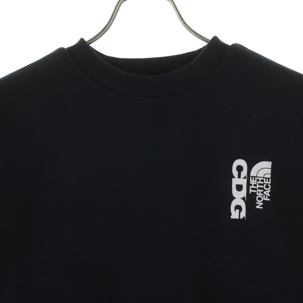 THE NORTH FACE(ザノースフェイス) ×CDG SWEAT CREWNECK シーディージー ロゴプリント クルーネックスウェットトレーナー ブラック NT02602CD