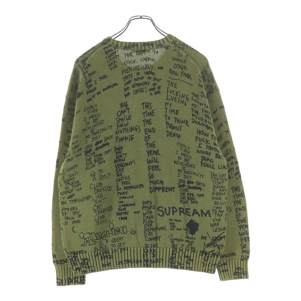 SUPREME(シュプリーム) 23SS Gonz Poems Sweater ゴンズ ポエムス クルーネックニットセーター カーキ