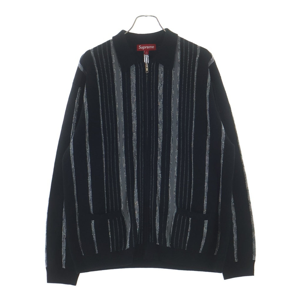 SUPREME(シュプリーム) 24AW Speckle Stripe Zip Up Cardigan スペクル ストライプ ジップアップ ニットカーディガン ブラック