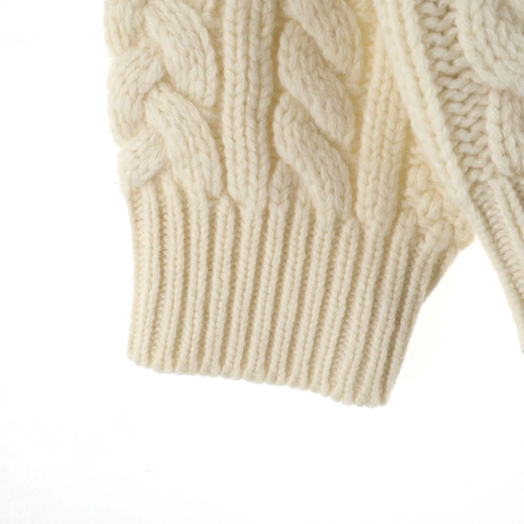 SUPREME(シュプリーム) 23AW Applique Cable Knit Sweater アップリケ ケーブル クルーネックニットセーター ホワイト