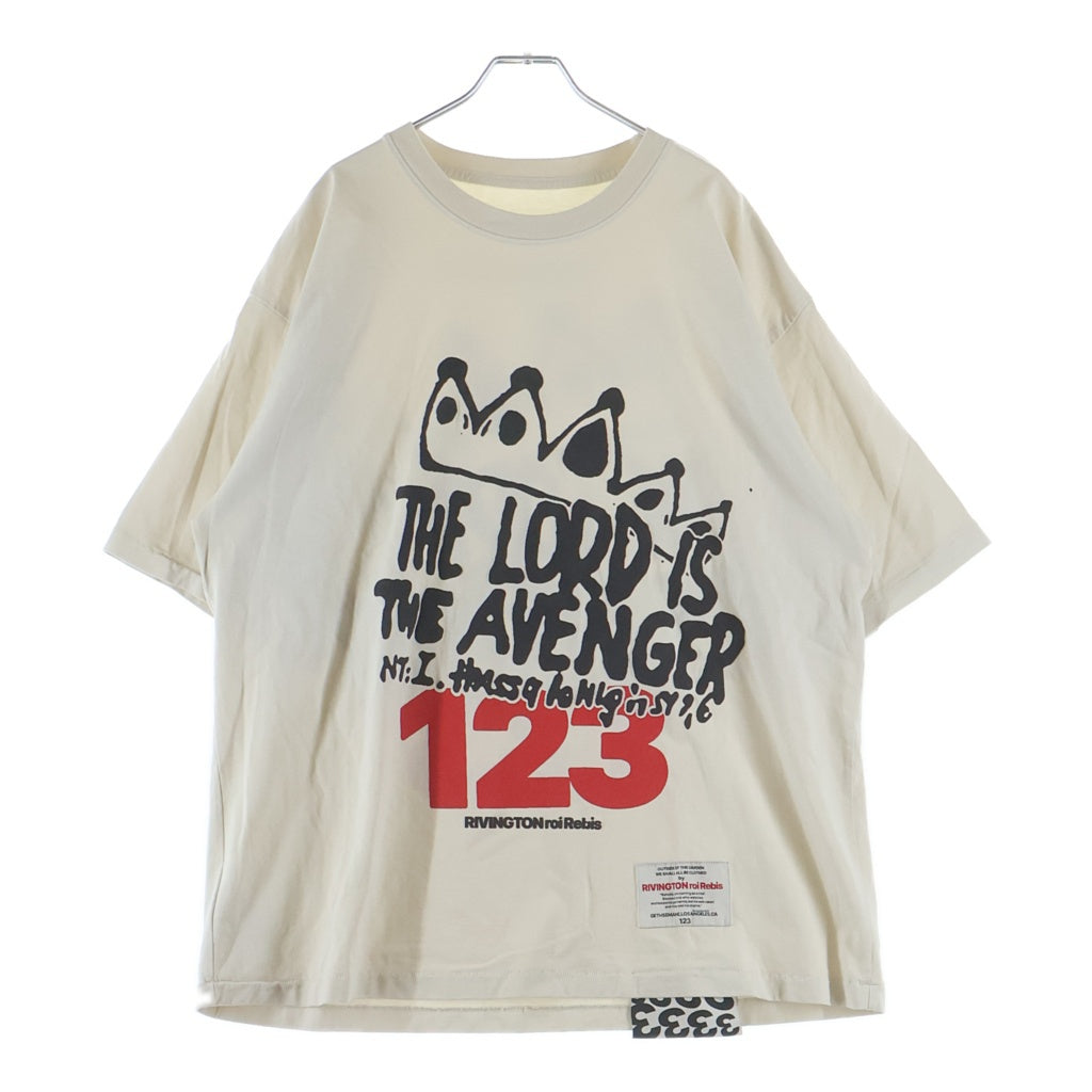 RIVINGTON roi Rebis(リヴィントンロイレビス) クラウンプリント クルーネック 半袖Tシャツ カットソー ベージュ