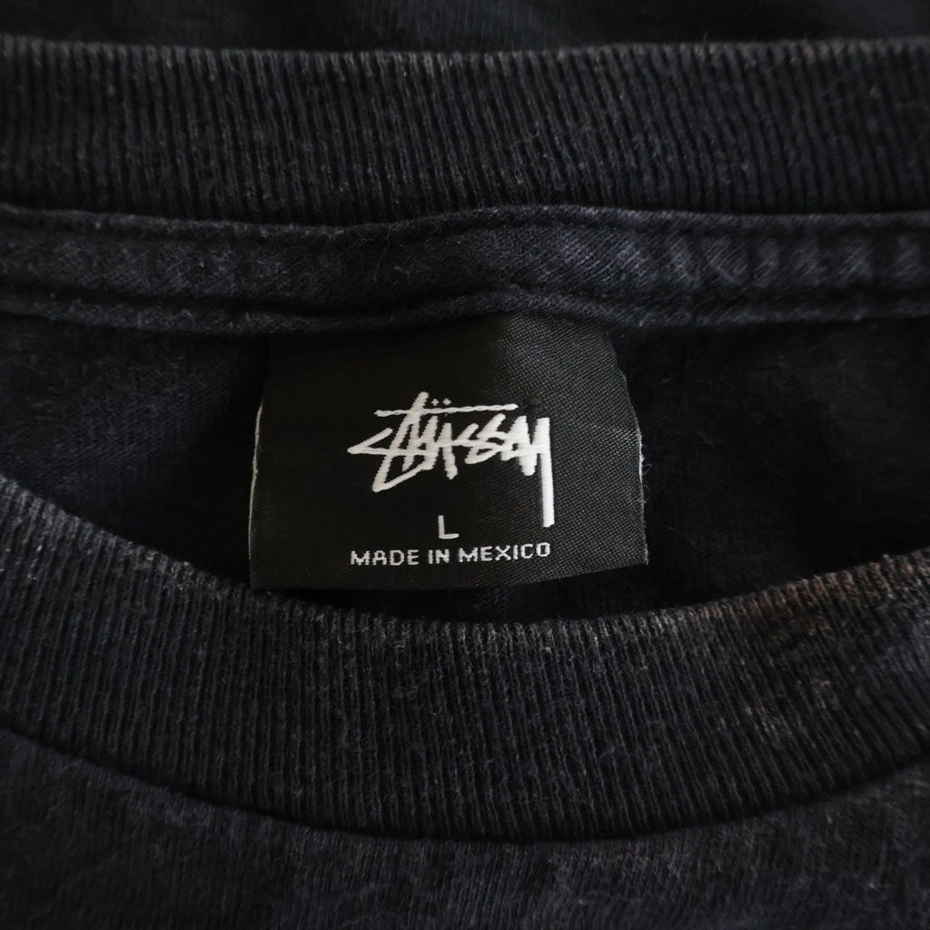 STUSSY(ステューシー) MULTI LOGO RAT SKULL L/S TEE マルチロゴ ラットスカルプリント クルーネック長袖Tシャツ カットソー ブラック