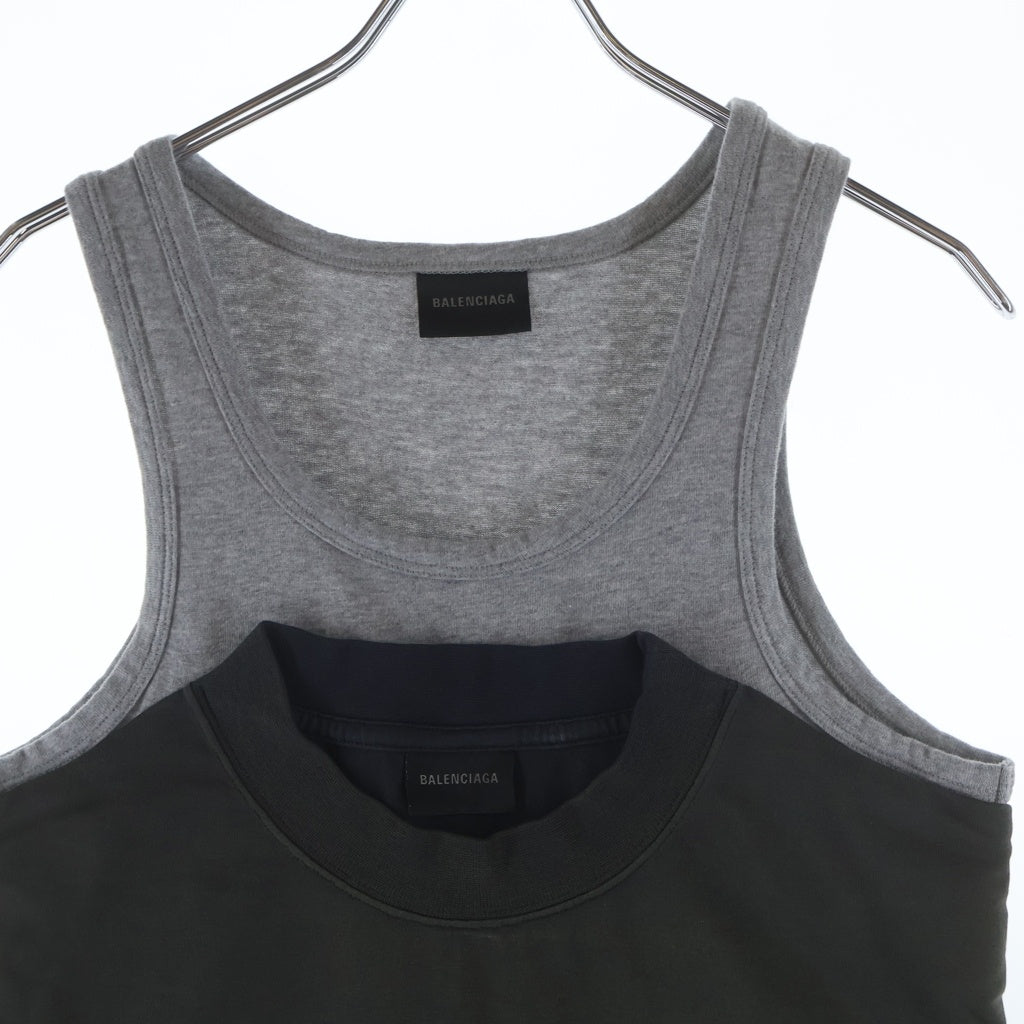 BALENCIAGA(バレンシアガ) 24SS Lettered Crewneck Pullover Vest レタード レイヤード クルーネックプルオーバーベスト カットソー レディース マルチカラー 791711 TPVG9