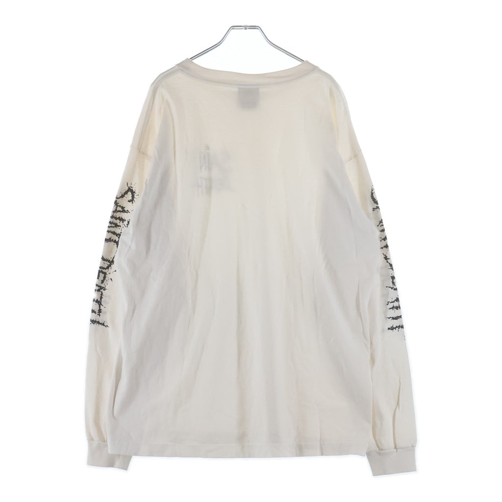SAINT MICHAEL(セントマイケル) 21AW LS TEE SAINTDEATH セントデス クルーネック長袖Tシャツ カットソー ホワイト SM-A21-0000-020