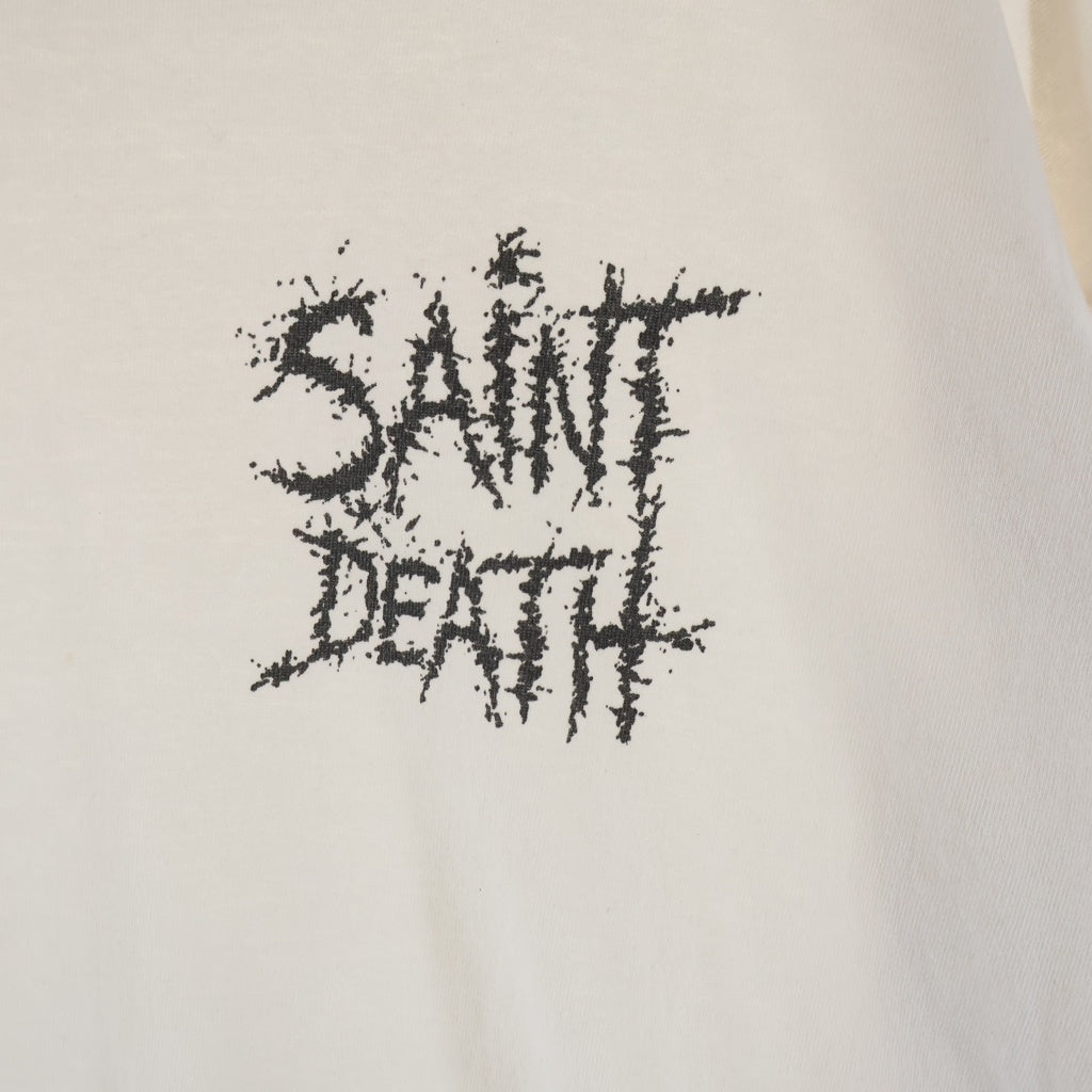 SAINT MICHAEL(セントマイケル) 21AW LS TEE SAINTDEATH セントデス クルーネック長袖Tシャツ カットソー ホワイト SM-A21-0000-020