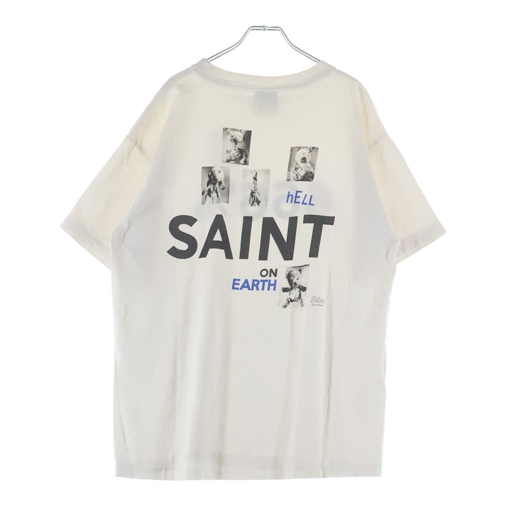 SAINT MICHAEL(セントマイケル) 21AW T-SHIRT 666% グラフィックプリント クルーネック半袖Tシャツ カットソー ホワイト SM-A21-0000-004