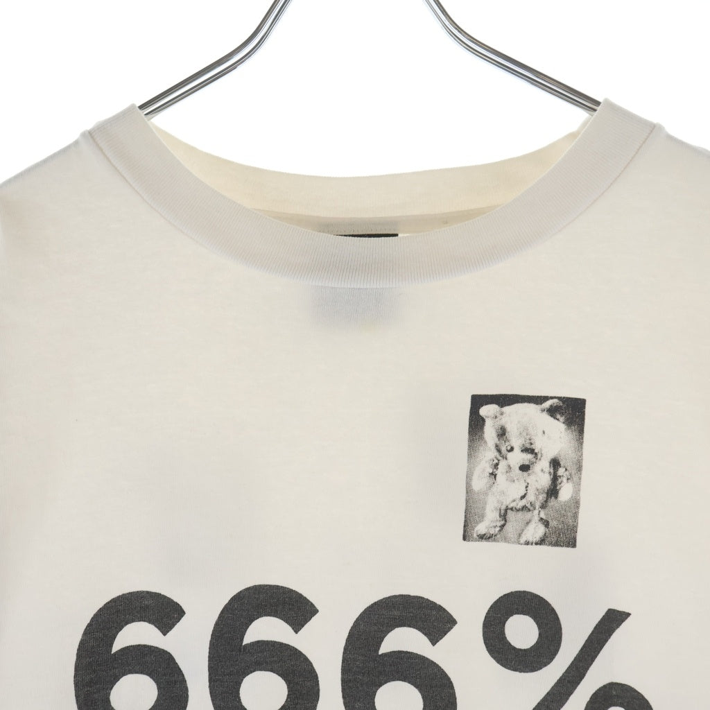 SAINT MICHAEL(セントマイケル) 21AW T-SHIRT 666% グラフィックプリント クルーネック半袖Tシャツ カットソー ホワイト SM-A21-0000-004