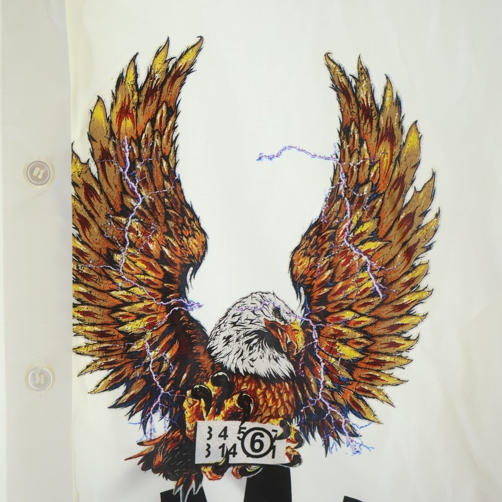 MM6 Maison Margiela(エムエムシックスメゾンマルジェラ) 21AW EAGLE SHIRT イーグルプリント コットン 長袖シャツ ホワイト S52DL0160 S47294