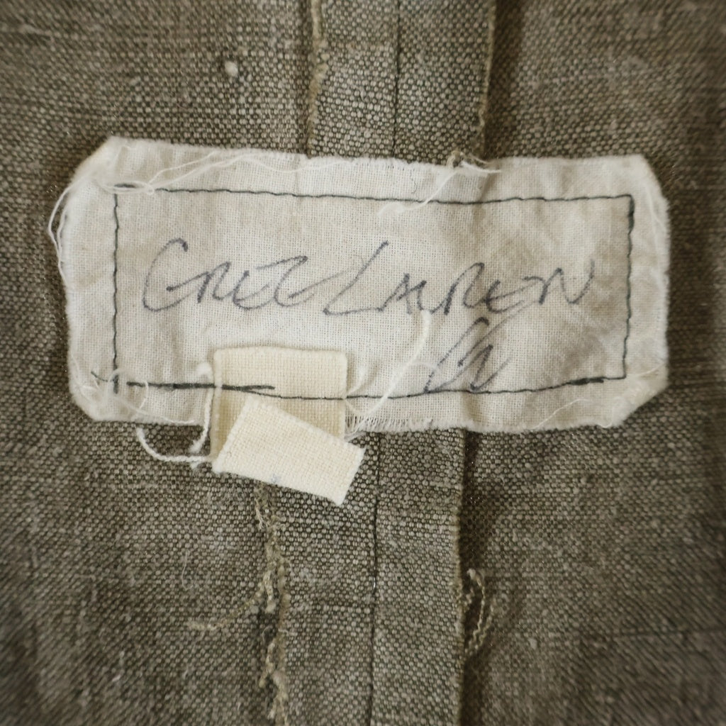 GREG LAUREN(グレッグローレン) STRIPED BLANKET VEST トグルボタン 切替デザイン ブランケット ジレベスト ブラウン