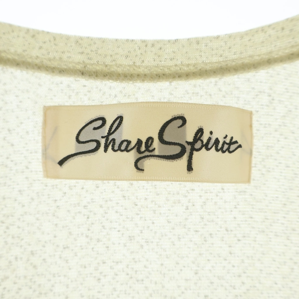 SHARE SPIRIT(シェアスピリット) レース総柄プリント テンセル アシンメトリー セカンドスキン カットソー ベージュ レディース KA1209