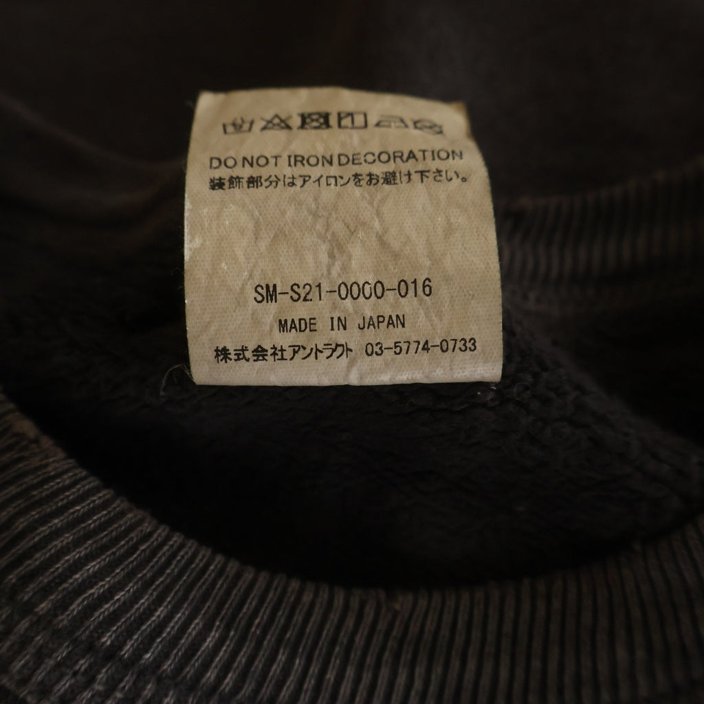 SAINT MICHAEL(セントマイケル) 21SS Cracked Planet Sweatshirt クラックドプラネット加工 クルーネックスウェットシャツ トレーナー グレー SM-S21-0000-016