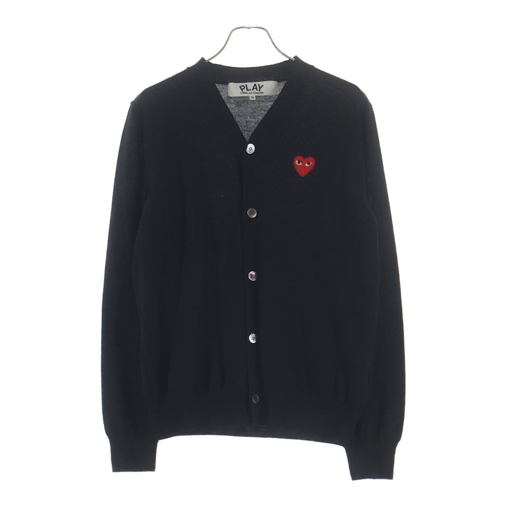 PLAY COMME des GARCONS(プレイコムデギャルソン) AD2011 ハートモチーフ ウールニット カーディガン ブラック AZ-N034