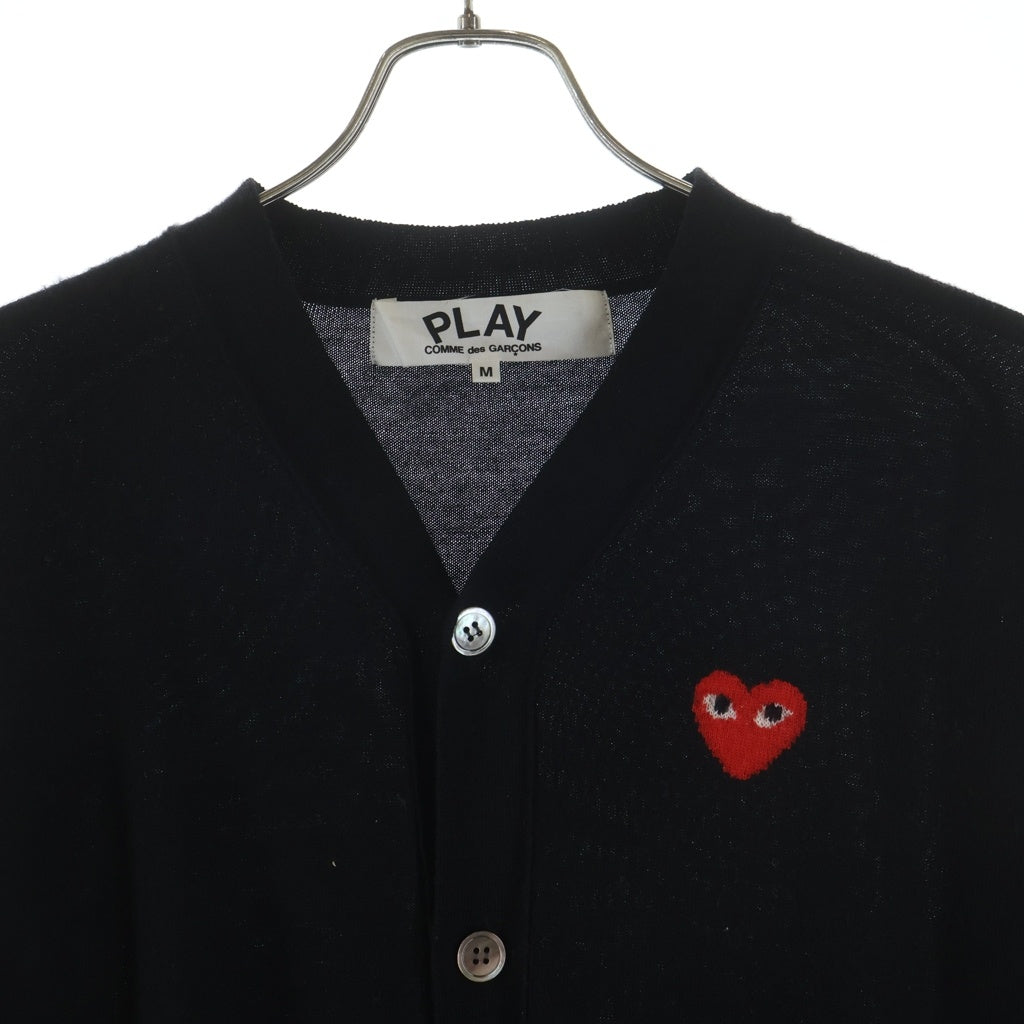 PLAY COMME des GARCONS(プレイコムデギャルソン) AD2011 ハートモチーフ ウールニット カーディガン ブラック AZ-N034