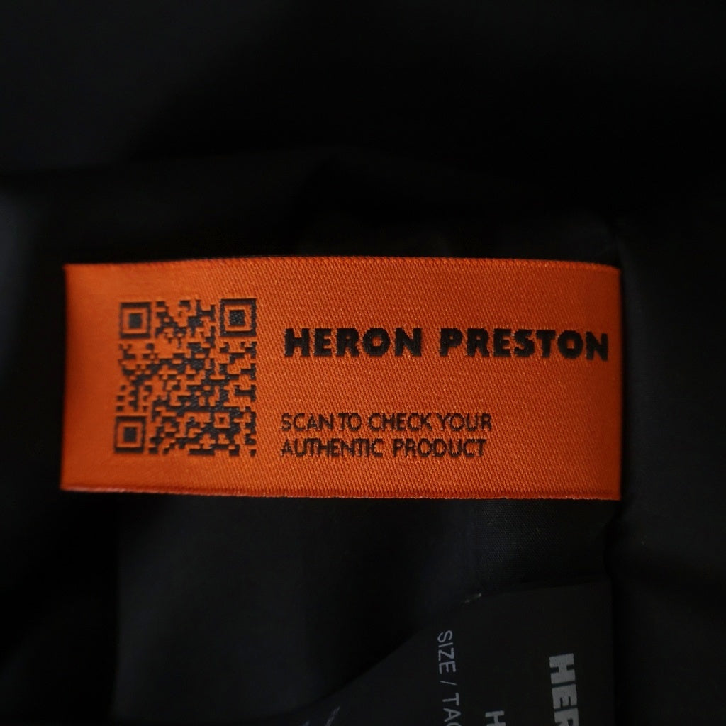 HERON PRESTON(ヘロンプレストン) 21AW ロゴプリント フーデッドポリジャケット ブラック HMEO001F21FAB001