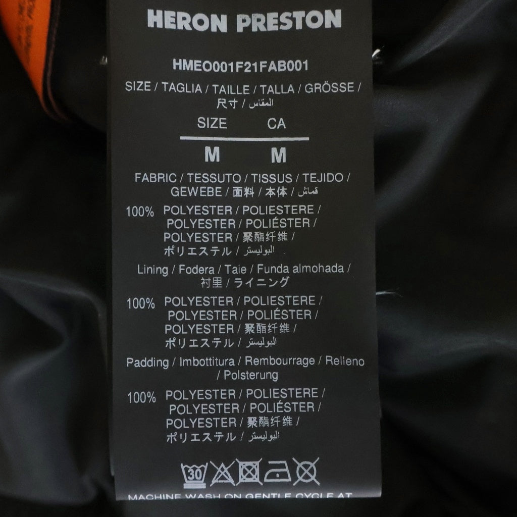 HERON PRESTON(ヘロンプレストン) 21AW ロゴプリント フーデッドポリジャケット ブラック HMEO001F21FAB001