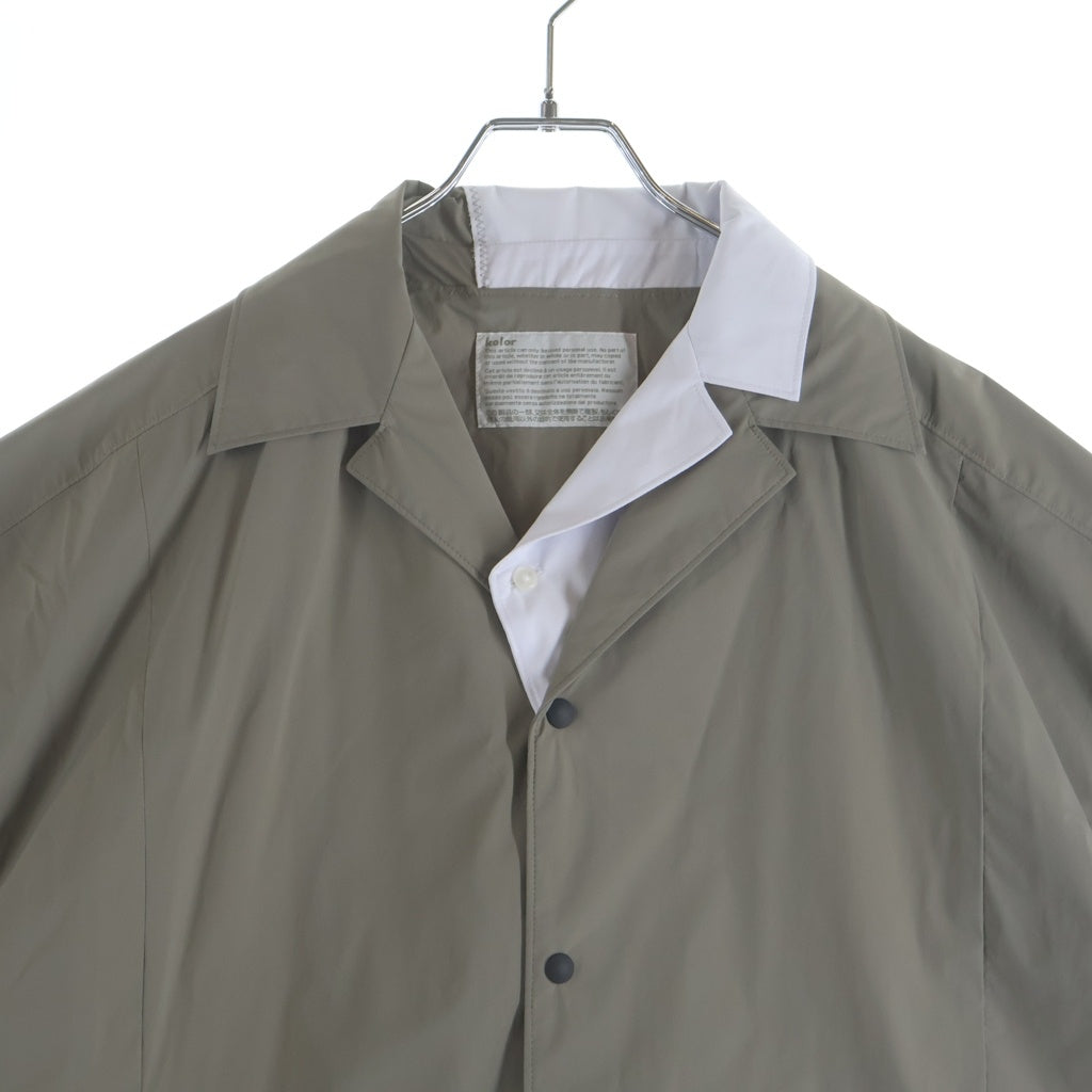 kolor(カラー) 24SS 日本製 二重襟 ドッキングオープンカラー半袖シャツ ベージュ 24SCM-B07113