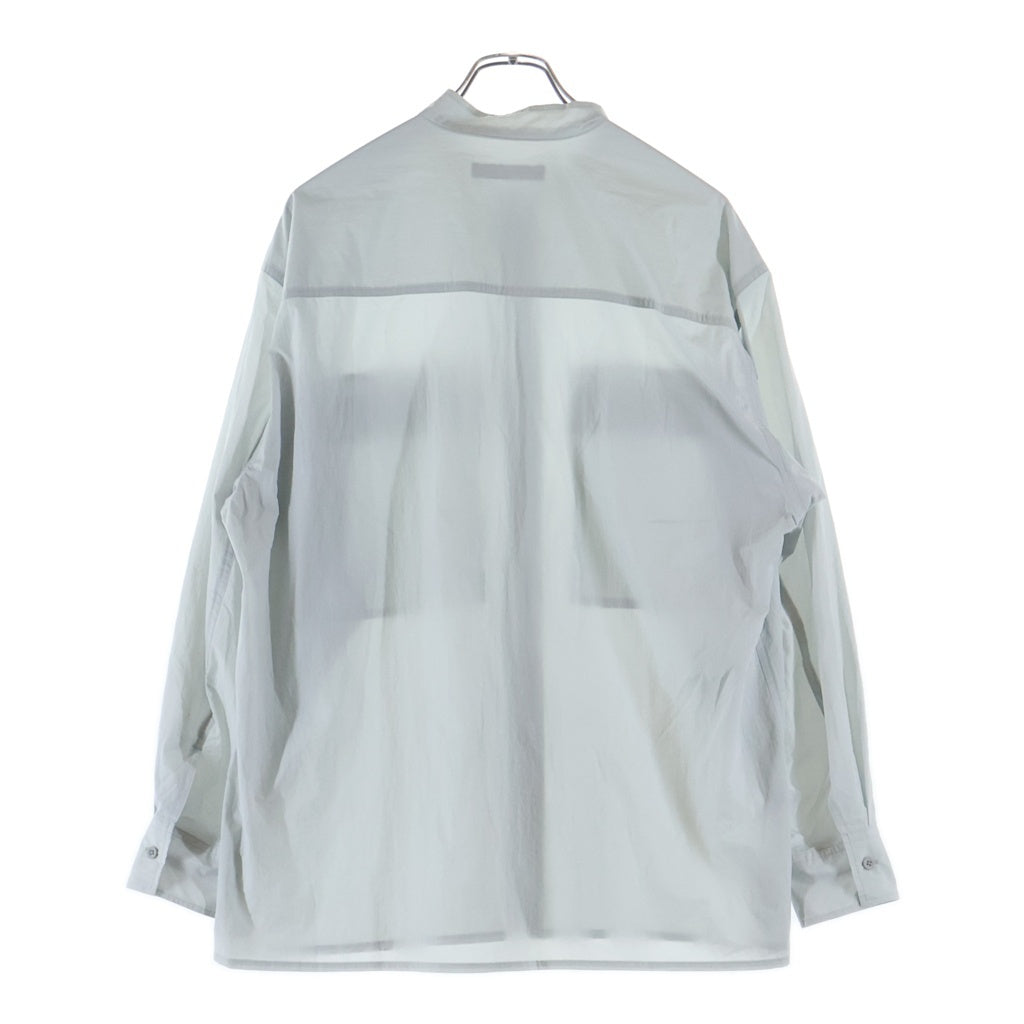 08sircus(ゼロエイトサーカス) 23SS Recycling Nylon Stand Collar Shirt リサイクリングナイロン スタンドカラー 長袖シャツ ライトグレー S23SS-SH03