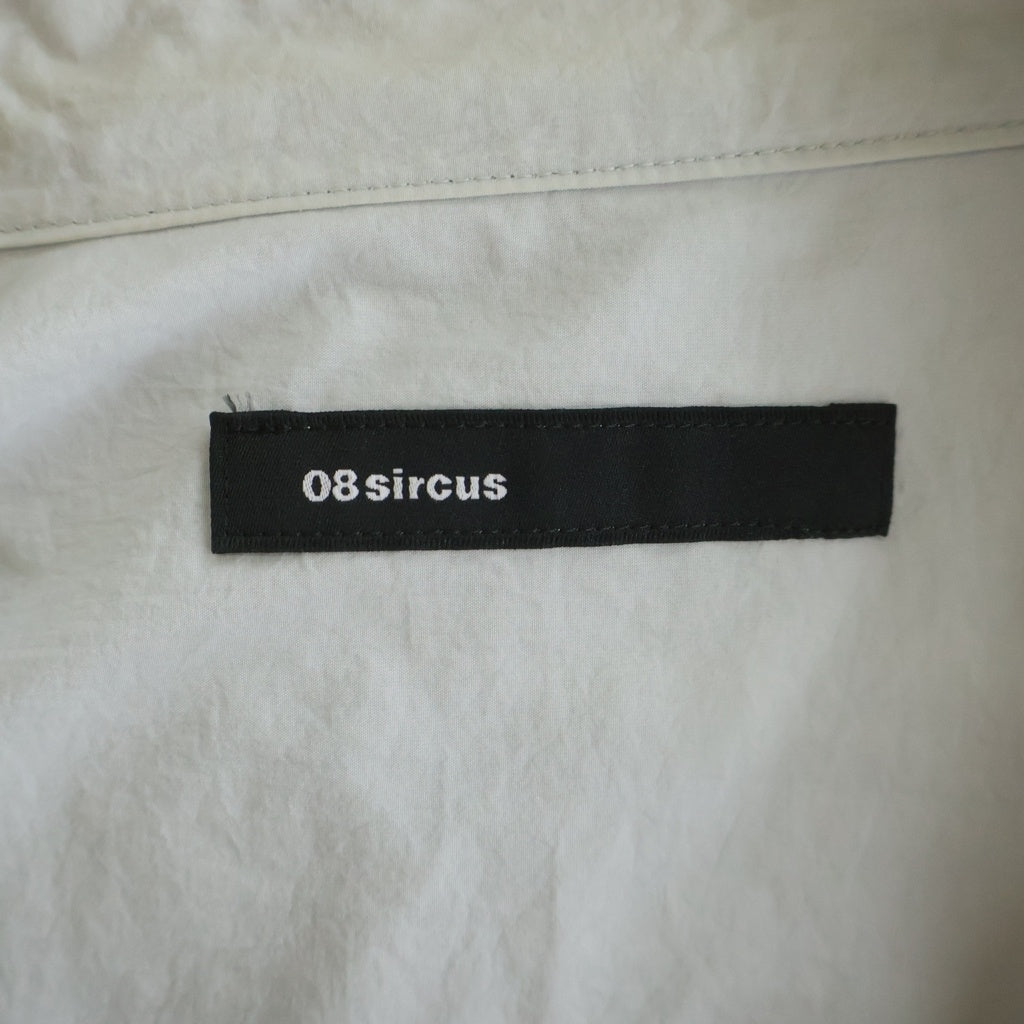 08sircus(ゼロエイトサーカス) 23SS Recycling Nylon Stand Collar Shirt リサイクリングナイロン スタンドカラー 長袖シャツ ライトグレー S23SS-SH03