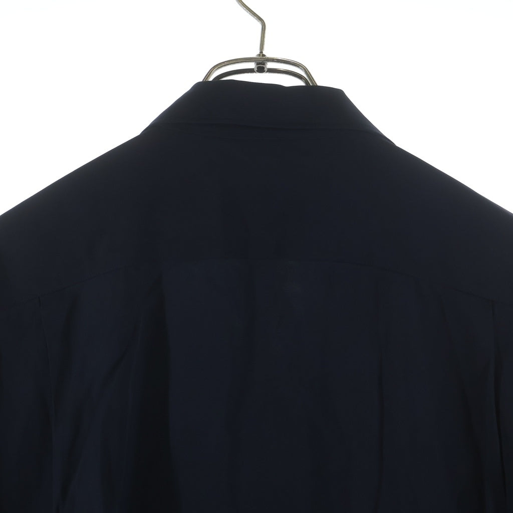 NO BRAND(ノーブランド) SOE READY TO WEAR ソーイレディートゥウェア WJPG ビスコース サイドライン オープンカラー半袖シャツ ネイビー 1231-81-006