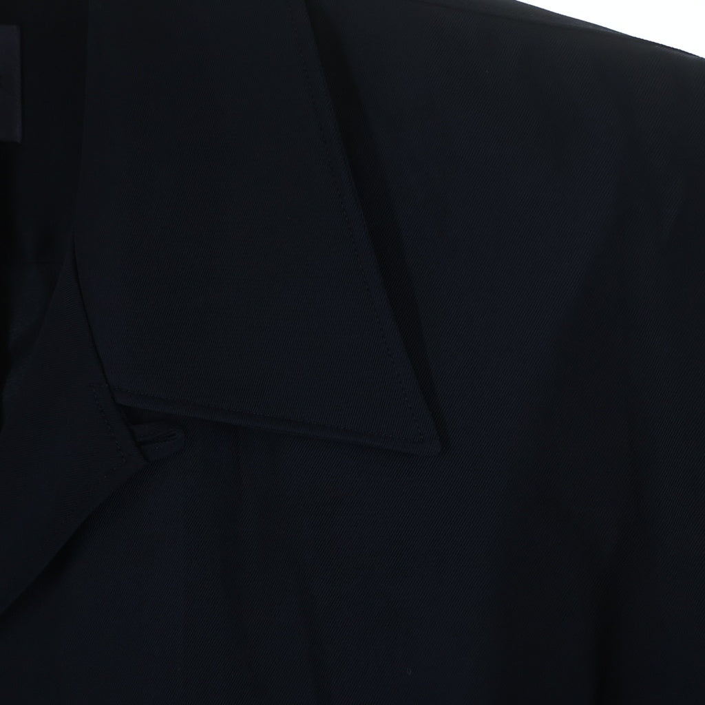 NO BRAND(ノーブランド) SOE READY TO WEAR ソーイレディートゥウェア WJPG ビスコース サイドライン オープンカラー半袖シャツ ネイビー 1231-81-006