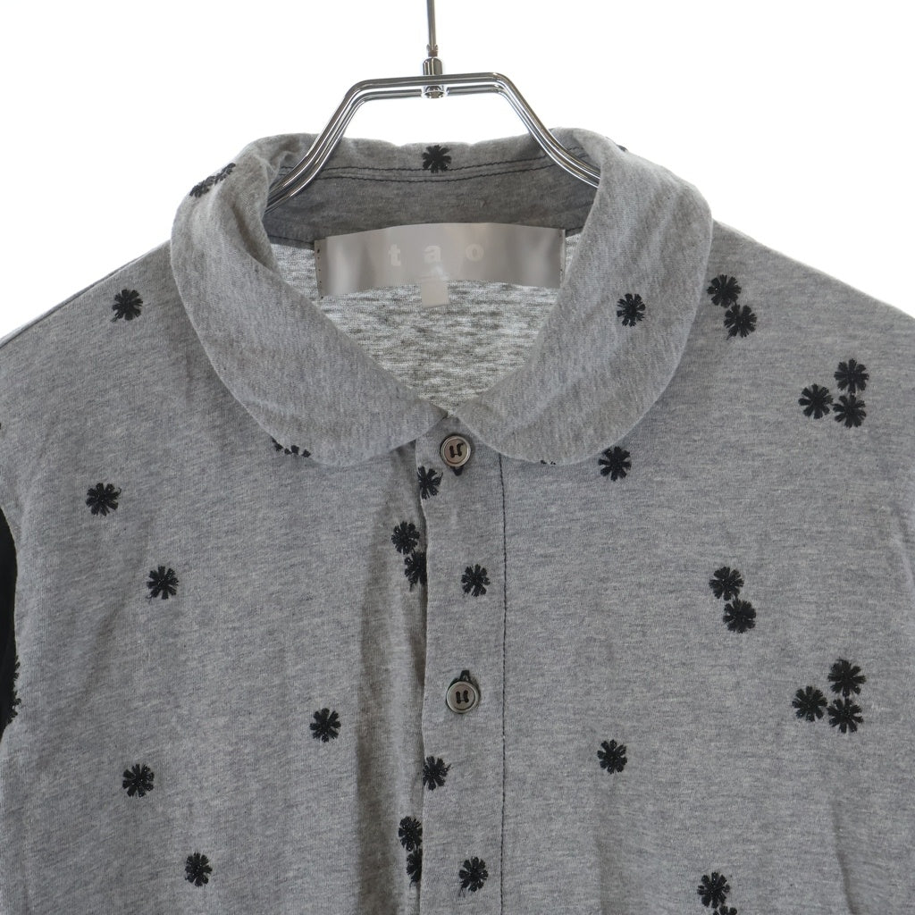 TAO COMME des GARCONS(タオコムデギャルソン) 23AW AD2023 アームバイカラー コットン ラウンドカラーカーディガン レディース マルチカラー TL-T008