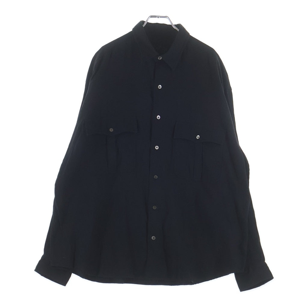 Porter Classic(ポータークラシック) ROLL UP SHIRT コットン ロールアップ 長袖シャツ ブラック