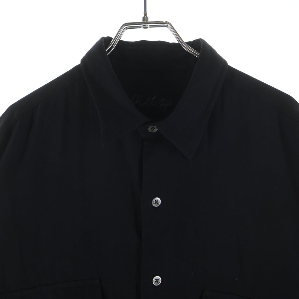 Porter Classic(ポータークラシック) ROLL UP SHIRT コットン ロールアップ 長袖シャツ ブラック