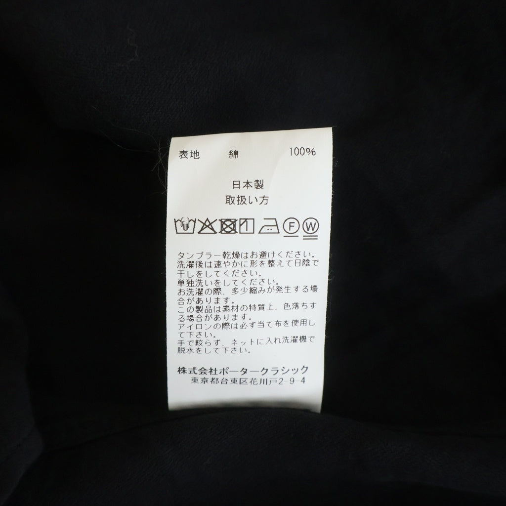 Porter Classic(ポータークラシック) ROLL UP SHIRT コットン ロールアップ 長袖シャツ ブラック