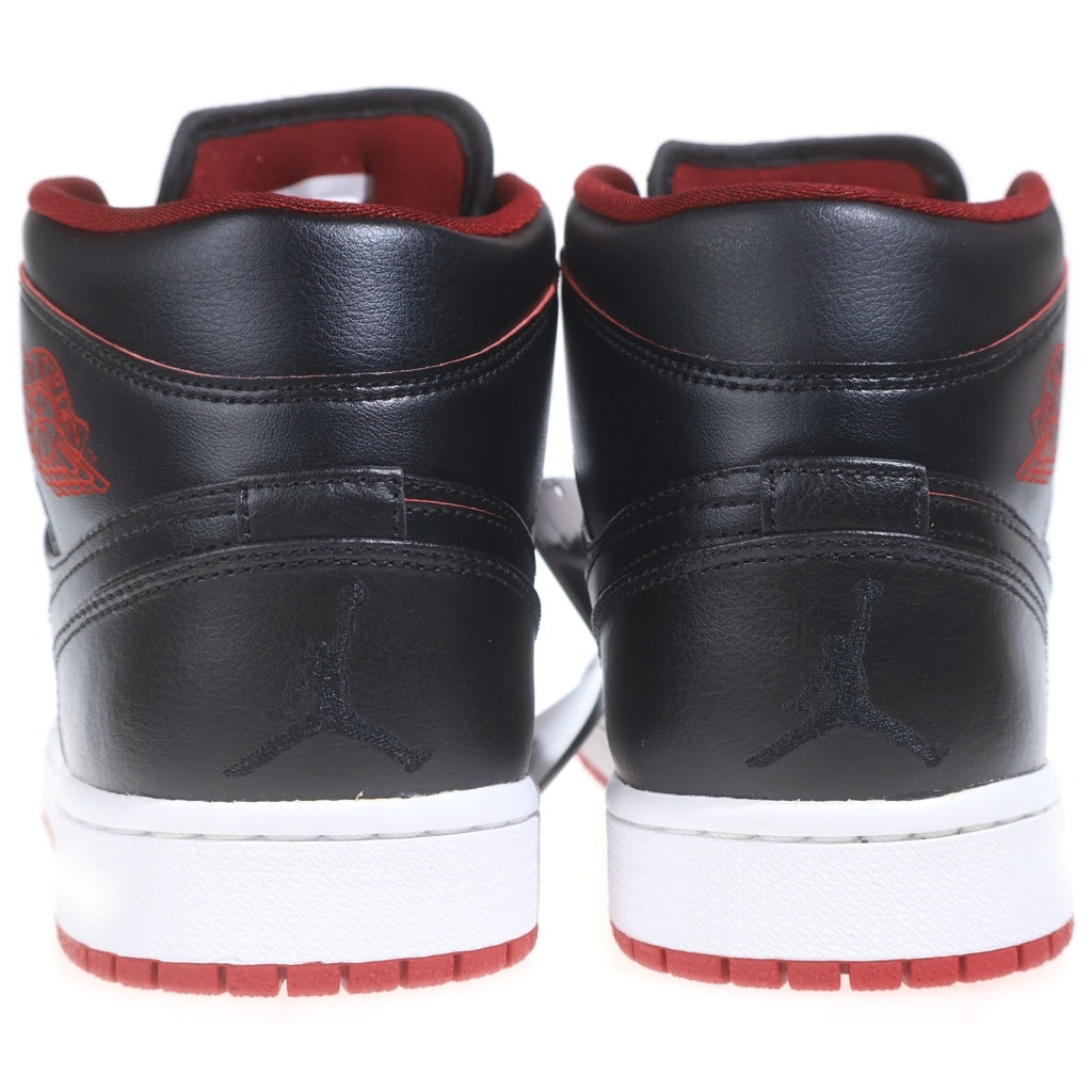 NIKE(ナイキ) 【観賞用 2015年製】 AIR JORDAN 1 RETRO MID エアジョーダン1 レトロ ミッドカットスニーカー ブラック/レッド US9.5/27.5cm 554724-028